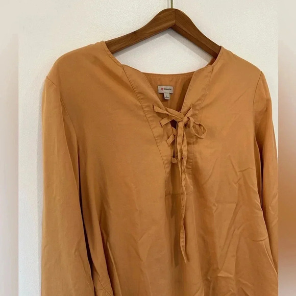 Cremieux 100% Lyocell Tencel Nicole Women’s Blouse Large Mustard - Picture 3 of 6